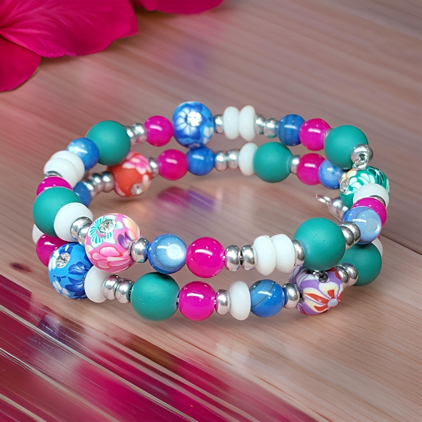 Floral Beaded Bracelet