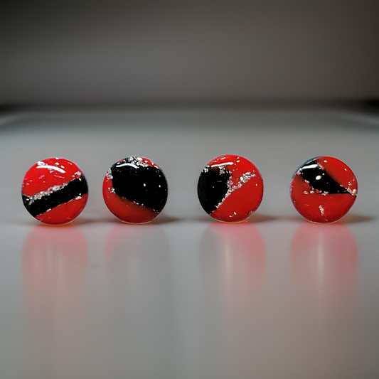 Red, Black, & Silver Studs
