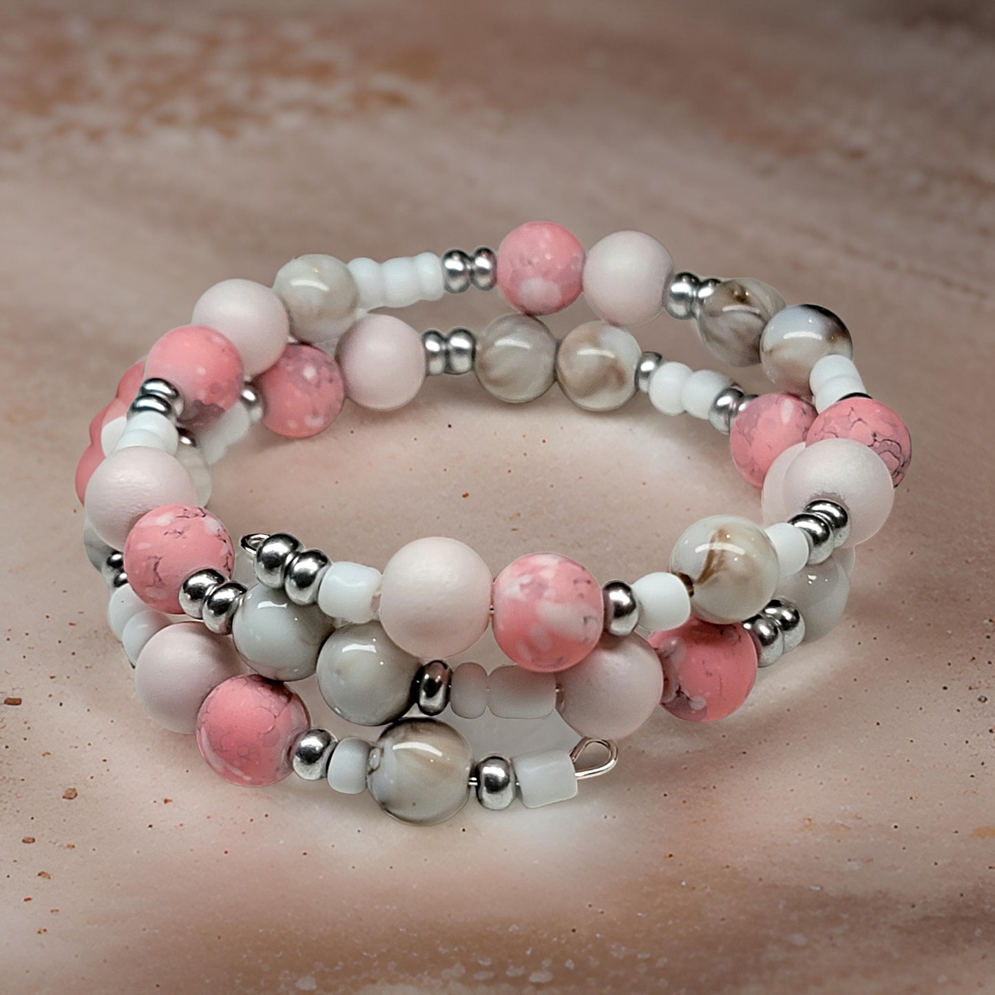 Pink Petal Beaded Bracelet